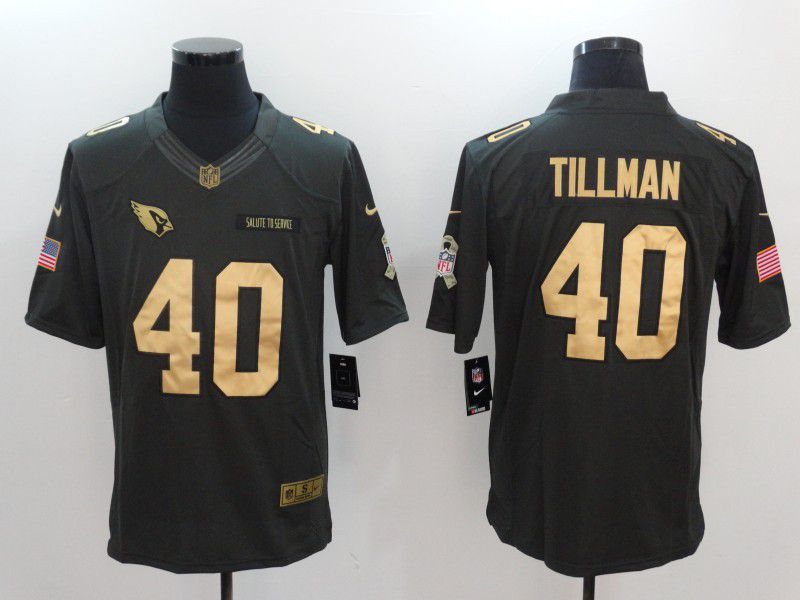 Men Arizona Cardinals #40 Pat Tillman gold number Nike Salute to Service Limited NFL Jersey->dallas cowboys->NFL Jersey
